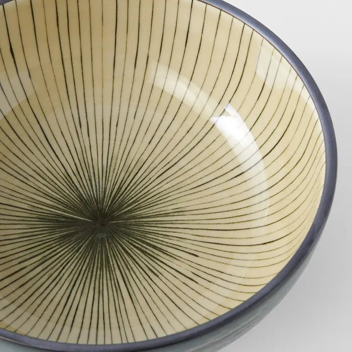 Handmade Dark Green Converging Bowl