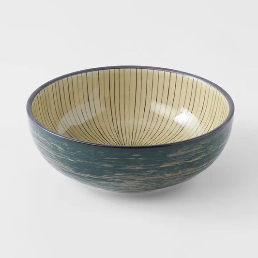 Handmade Dark Green Converging Bowl