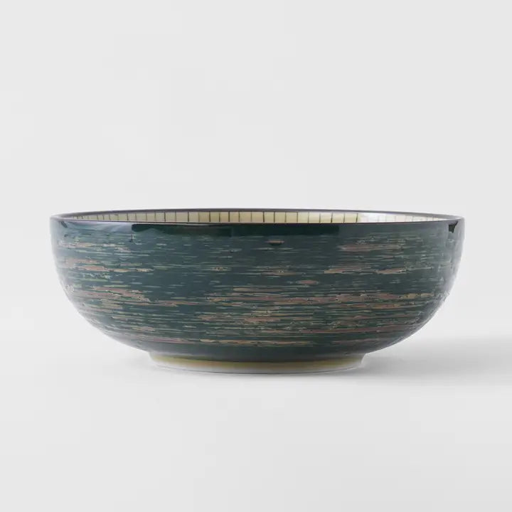 Handmade Dark Green Converging Bowl
